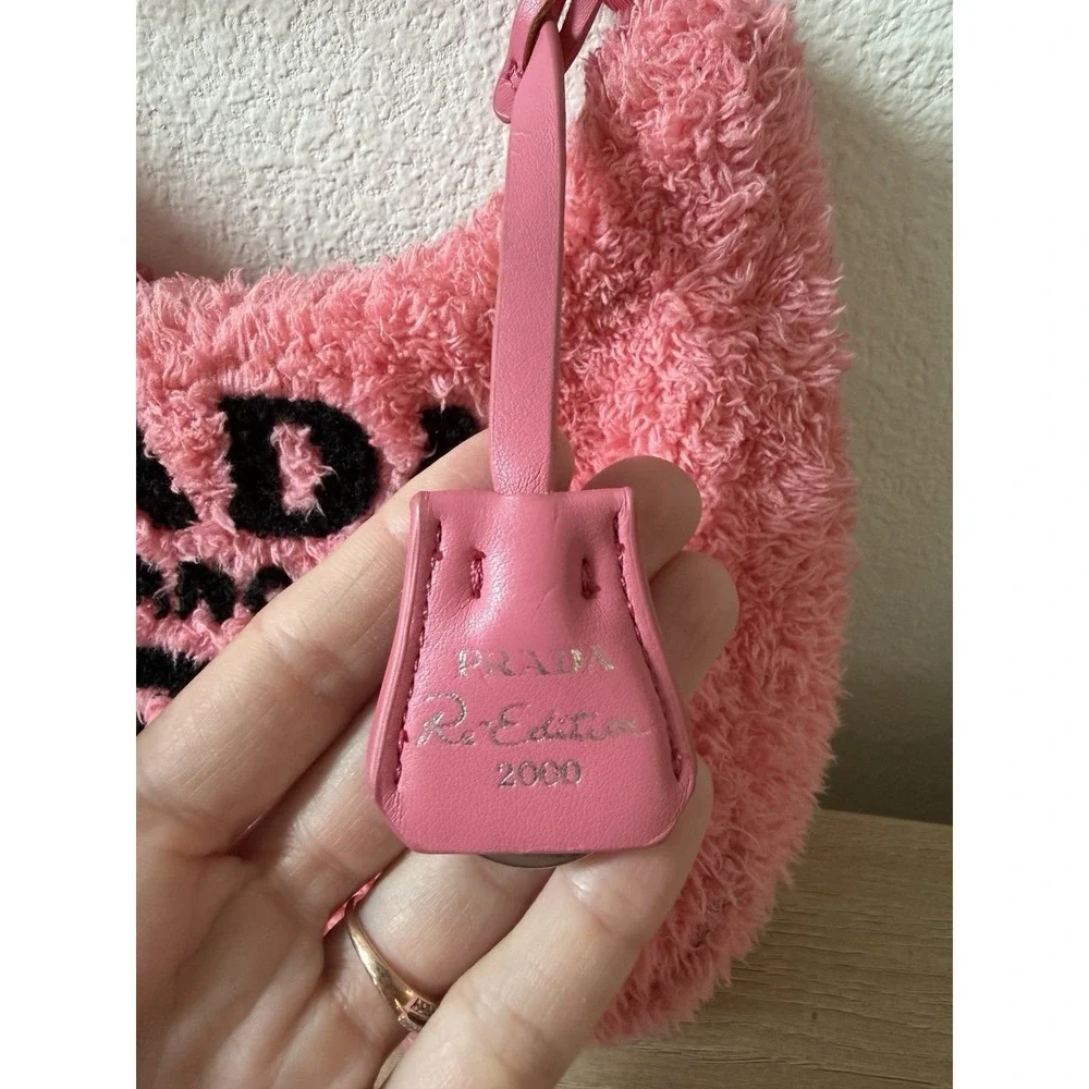 Prada Pink Fur Hobo Underarm Shoulder Bag